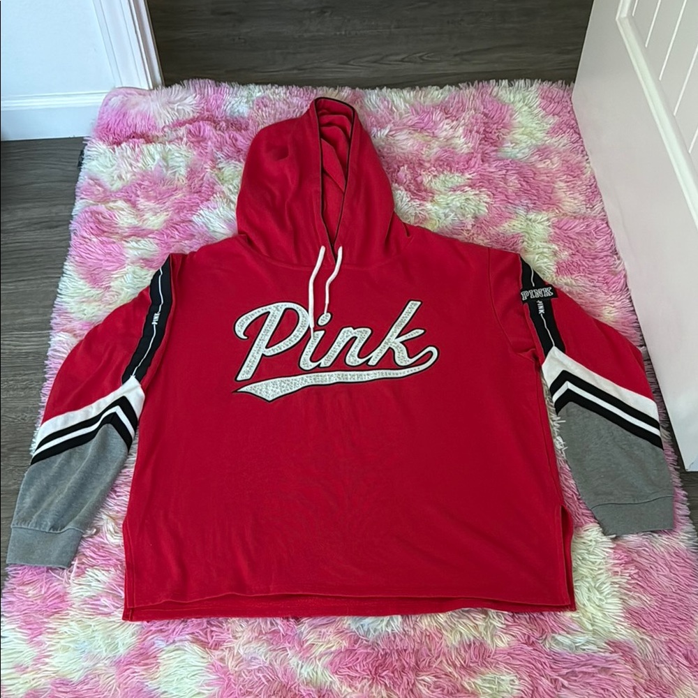 Victoria's‎ Secret Red and Gray Oversized Sweatshirt